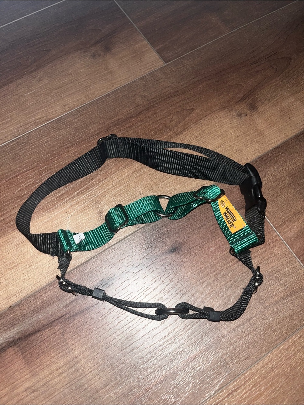 Wonder Walker Green & Black No Pull Nylon Dog Harness